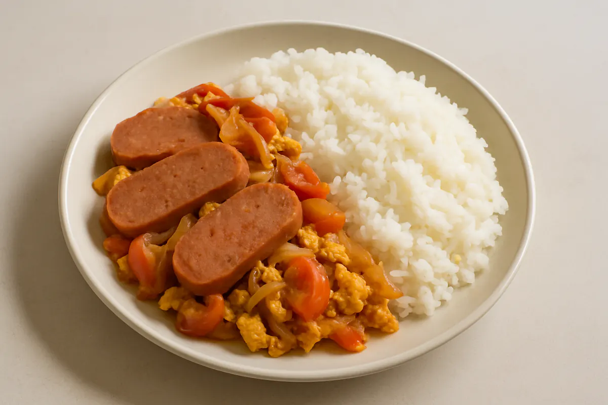Illustration of Ginisang meat loaf at itlog